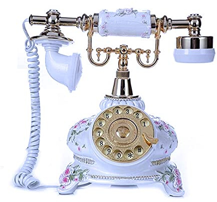 TelPal Rotary Dial Telephone Retro Old Fashioned Landline Phones with Classic Metal Bell,Corded Phone for Home and Decor