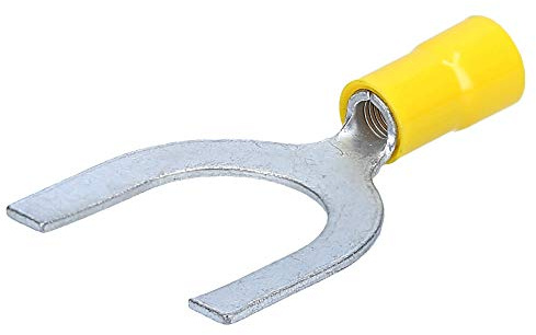 100 capicorda a forcella Cembre GF-U14, isolati, U14, giallo, qualità industriale.