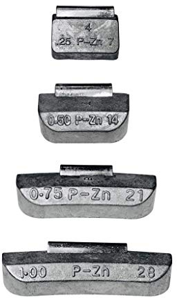 100 Pieces Clip ON Wheel Weights Made of ZINC .25 .50 .75 1.0 (25 Each) for Steel Rims. This is P Type
