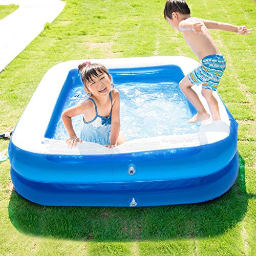 CHICLIST Inflatable Swimming Pool, 79x59x20in, Kiddie Pools Family Swim Center for Kids Inflatable Lounge Pool for Kiddie, Kids, Easy Set for Backyard Summer Water Party