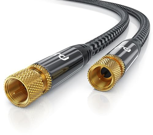 CSL - 3 m HDTV Satellite Cable with Braiding 135 dB 75 Ohm - F Male to F Male - SAT Cable - HDTV Coaxial Cable Antenna Cable - DVB-T2 Radio FM DAB DAB