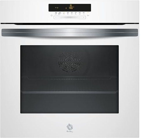 Balay 3HB5888B6 - Horno, Multifunción, A, Encastrable, 60 cm, 71 l, 12 F, Pirólisis y Aqualisis, HC, Ap. Abatible, Control Deslizante, 40 recetas, Cristal Blanco, 12 funciones, Lanzamiento 2022