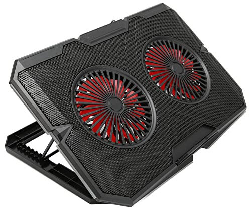 RGB Laptop Kühlpad für 14 Bis 17 Zoll Laptops, Laptop Lüfterständer, 7 Stufen, Höhenverstellbar, mit 2 Leisen Lüftern und 2 USB Anschlüssen, für Notebooks und Laptops