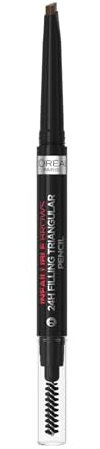 L'Oréal Paris Matita Sopracciglia, Per Dare Forma, Sfumare e Scolpire, Finish Matte Pieno e Naturale, Doppia Estremità con Matita Triangolare e Pettinino, Infaillible Brows 24H, 3.0 Brunette