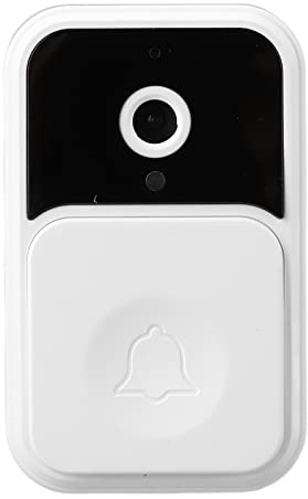 VBESTLIFE Campanello Video, Telecamera di Sicurezza Video Intelligente WiFi 1080P, Campanello Video Multifunzionale 1000mAh a 2 Vie, Supporto Scheda di Memoria Aggiuntiva 128G (Bianco)