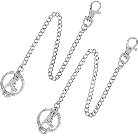 Giantree 2Pcs 25CM Llavero Cadena con Mosquetón de Acero Inoxidable Durable