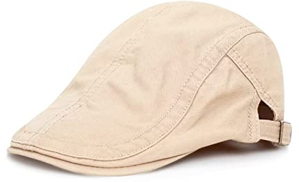 Schirmmütze Herren Barett Cap Herren Baskenmütze Einstellbar Schiebermütze Flatcap Herren Baumwolle Vintage Style Schiebermütze Flatcap Gatsby Ivy Irish Hat Barett Schirmmütze 54-59cm (Beige)