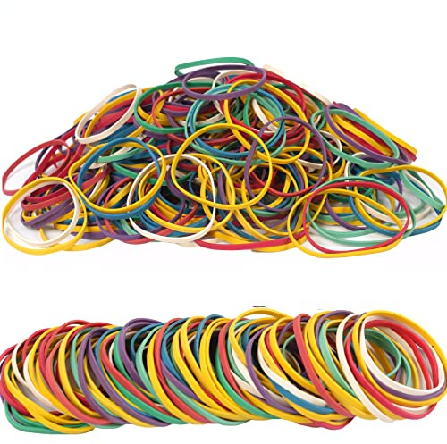 AIWOQI Rubber Bands 250pcs size #33 rubber band size 33 colors Elastic Band rubber Bands Blue green purple yellow white red for Office School Home Strong Loop Office Supplies