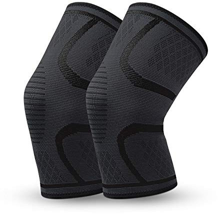 NELLHOMY Ginocchiera Ortopedica(2 Pack), Supporto per Ginocchio da Uomo/Donna,Tutore Ginocchio Legamenti Menisco - Ginocchiera Elastica Sportiva per Artrite,Menisco Lesionato(Nero,XL)