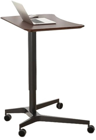YVYKFZD stehpult, tragbare Rednerpult mit Rädern, höhenverstellbare Kirchenpodium, mobiler Sitz-zu-Steh Laptoptisch, einfache Montage (Color : Walnut Color)