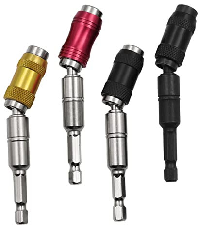 Veemoon 4 Stück Sechskantschaftadapter magnetische Bits Magnetischer Drehbohrer schlagschrauber impact wrench Drehbare Bohrerhalter schwenkbare Bithalter mit Schnellverschluss Magnetkraft