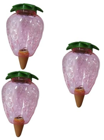 Toddmomy 3pièces Bulbes Arrosage Automatique Forme De Fraise Système Irrigation pour Plantes Pot Globe pour Arrosage Pratique Et Durable