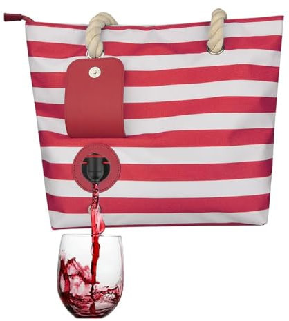 Weintasche Mit Zapfhahn, Wein Tote Bag Mit Verstecktem Ausguss, Auslaufsichere Picknicktasche Isolierte Weintasche Für Picknick Außen, Geschenk Für Weinliebhaber