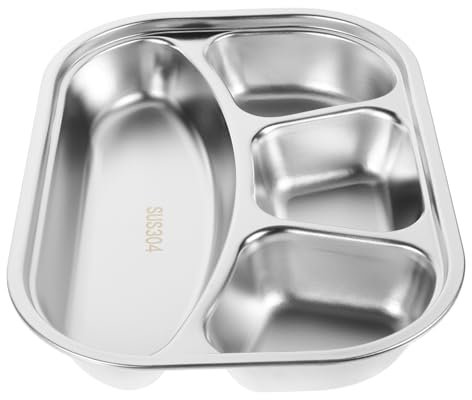 DINHEAROM Lunch Box in Acciaio 4 Scomparti Scatola Pranzo Per Studenti e Impiegati Facile Da Pulire Design Per Uso a Casa e All'aperto