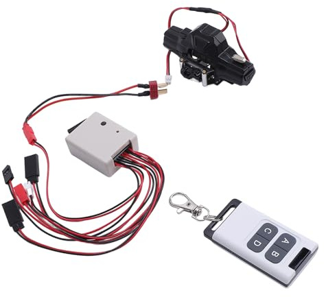 Cabrestante de Coche RC con Control Remoto, Juego de Cabrestante RC Inoxidable de Carga de 12 Libras a 15 Libras con Adaptador de Enchufe T para 1/10 1/8 RC Crawler