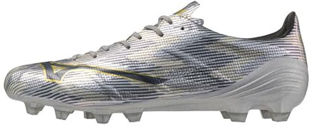 Mizuno Alpha II Elite Herren-Fußballschuhe für festen Boden, Rugby, Glx Silver Gold, 43 EU