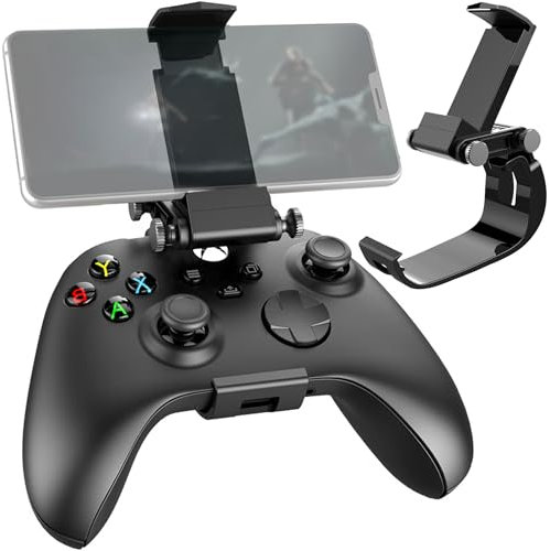 MINGZE Clip de jeu Mobile pour Manette, Clip de Support de Téléphone Compatible avec Xbox Series X, Support Téléphone Réglable pour Contrôleur Compatible Pince à 3 Points