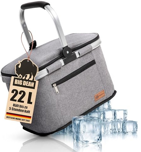 Kühlkorb 22L bis zu 5 Stunden kühl - Einkaufskorb Thermo Einkaufskorb Kühltasche Isolierkorb Thermokorb - BigDean