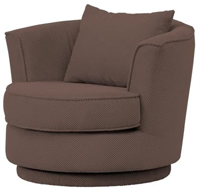 Furn.Design Drehsessel in braun Web-Velours Sessel 360° drehbar inklusive Kissen, Comfy