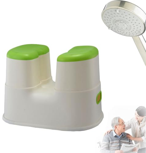 QUHUOYAO Duschstol för inomhusdusch, duschpall, badrum duschstol pall med utskärningsdesign, duschstol för innerdusch, badstödsstol för äldre och funktionshindrade