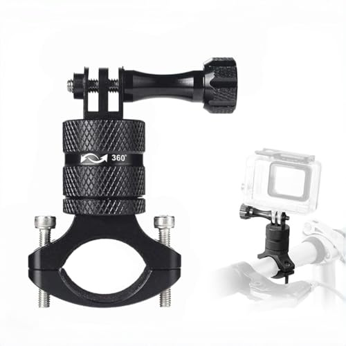 MxSplorion Camera Handlebar Mount, Bike Holder with 360° Rotation Aluminum,Motorcycle Handlebar Mounts for All Action Camera,Black
