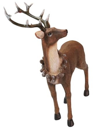 Zxfdsfdbnm Figurine di renna di Natale Decorazioni Figure di cervo in piedi Modello animale Cervo Per la casa Vino Cabinet Decors Tavola Figurine di renna di Natale