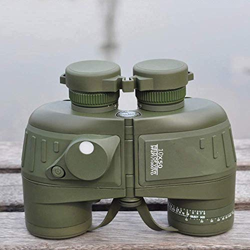 ZJFHEYUO Binocolo 10X50 396 piedi/1000 Iarde, Potente telescopio binoculare con Ottica a Lungo Raggio e Bussola,