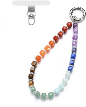 Jovivi Dragonne Telephone Portable 1PC Chaîne Téléphone Portable Charme de Telephone Anti-Perte Chakra Pierre Naturelle Cristal Bracelet de Téléphone pour Smartphone (Chakra 2)