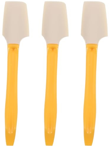 CIYODO Lot de 8 Spatules Racloirs en Silicone Jaune pour Pots et Pâtisseries Petites Spatules Souples Multi-Usages Cuisine Cosmétiques et Confitures Outil Racloir Pratique et