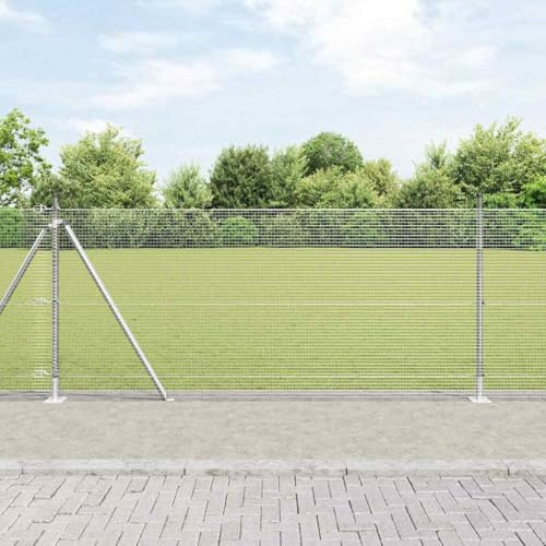 Clôture de jardin pour chien, avec poteaux argentés, 1 x 10 m, en acier, kit d'éléments de clôture pour terrasse, balcon, arrière-cour