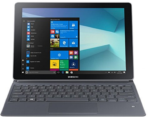Samsung Galaxy Book W720 30,44 cm (12 Zoll) Convertible Tablet PC (Intel Core i5 7200U, 8GB RAM, 256GB SSD, Windows 10 Home) silber