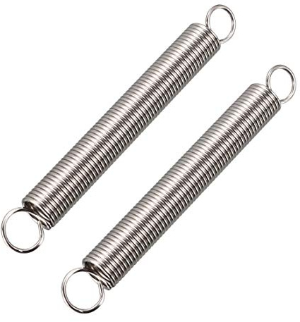 sourcing map Zugfeder 1,1mm 10mm 87mm 2Stk | Drahtdurchmesser Außendurchmesser freie Länge Federstahl Kleine Doppelhaken Spannfeder
