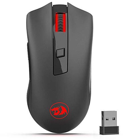 Redragon M652 Optical 2.4G Wireless Mouse with USB Receiver, Portable Gaming & Office Mice, 5 Adjustable DPI Levels, 6 Buttons for Desktop, MacBook, Notebook, PC, Laptop, Computer