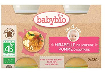 Babybio Pots Mirabelle de Lorraine Pomme d'Aquitaine 260 g