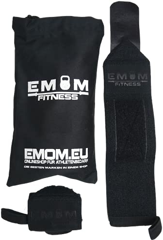 EMOM Fitness® Handgelenkbandagen - Wrist Wraps für Dein Krafttraining (Schwarz)