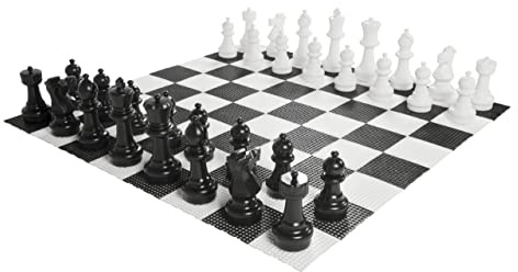 Ubergames Jeux d'échecs de jardin XXXL - Figurines d'échecs Giga jusqu'à 30 cm - Imperméable et résistant aux UV (figurines d'échecs + sac)