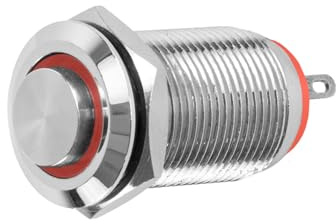 Taster oder Schalter 12V mit LED Beleuchtung (in 5 Farben), 2 Größen (12 oder 16mm) auswählbar (12mm Schalter, Rot)