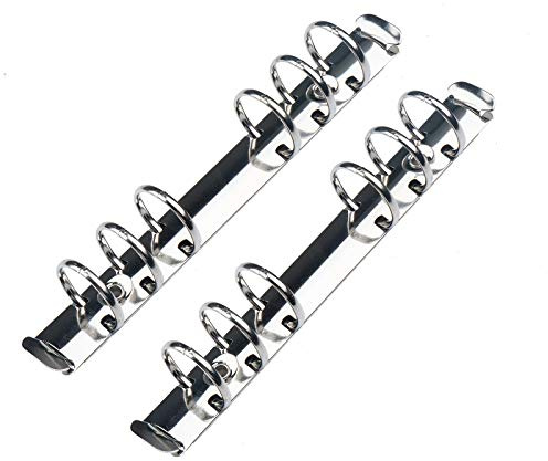 Moterm 2 Pieces 6-Hole Ring Binder Mechanisms Replacement Kit for Binder Planners (Personal Size, Silver Color, 25mm)
