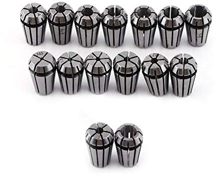 MLMLH ER11 Spring Collet Set - 15Pcs High Precision Collets Chuck for CNC Workholding Engraving Machine & Milling Lathe Tool