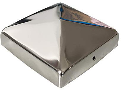 Sunload - Tappi per pali in acciaio inox quadrato, forma piramidale, 4 pezzi (101 x 101 mm)