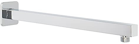 HarJue Shower Arm, Rain Shower Head Extension Extender, With Flange and Teflon Tape, Made of Thicken Stainless Steel for Bathroom Rainfall Shower (16 Inch, Chrome)