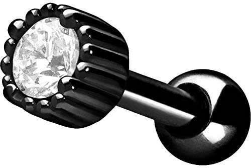 PIERCINGLINE Chirurgenstahl Ohrpiercing |KRISTALL | Piercing Ohr Stecker Helix Tragus | Farbauswahl