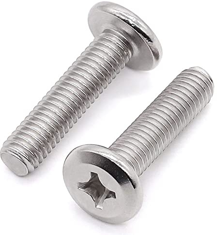Glvaner (25 pcs) M6-1.0 x 30mm Binding Screws, Flat Round Head Phillips Drive Machine Screw 304 Stainless Steel 18-8 Full Thread, Furniture Screw Connection Bolt Screw