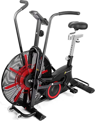 Strongology TITANIUM Assault Bike Heavy Duty Fitness Stationary Air Resistance Bike with LCD Display