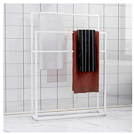 KLZUOPT Exquisite Badezimmerregale, moderner, freistehender Handtuchhalter, Metall-Handtuchhalter, Ständer, Badezimmer-Handtuchleiter für Decken, weiß, 85 x 20 x 110 cm