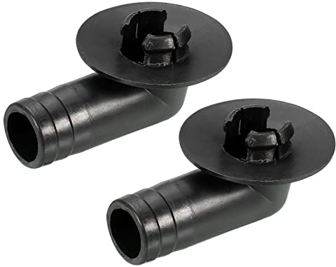 sourcing map Paket von 2 Klimagerät Abfluss Steckverbinder 17mm Winkel für Fenster AC Schwarz