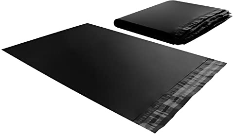 iboo - 100 buste 25 x 35 cm nere opache in plastica, buste per spedizioni, solide, inviolabili e impermeabili - Confezione da 100