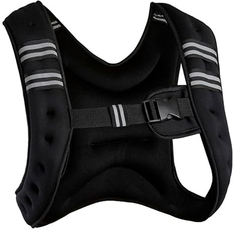 Chaleco Lastrado de 10Kg con Tiras Elásticas y Hebillas Regulables para Entrenamiento de Fuerza en Gimnasio o Casa - Chaleco Pesa Entrenamiento para Cossfit, Cardio – Chaleco Lastrado con Bolsillos