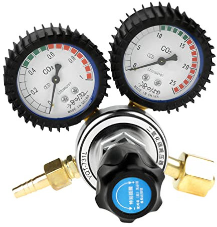 CO2 Pressure Regulator CO2 Pressure Reducer Double Gauge Gas Bottle Regulator Carbon Dioxide Welding Pressure Reducer + co2 Regulator Beer