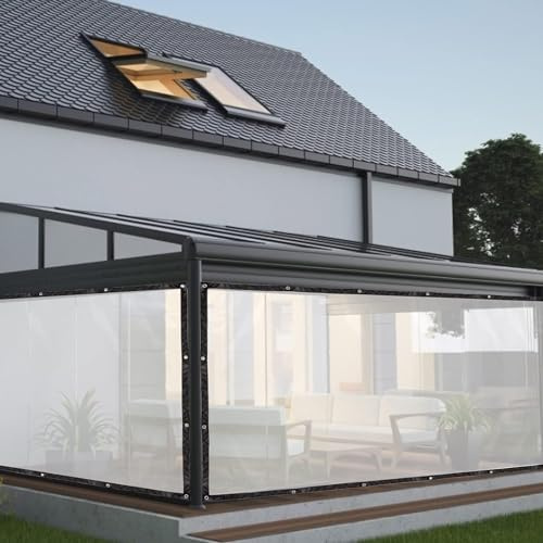 MAIL MORE Tarpaulin - Clear, Waterproof Rain Cover, Heavy Duty (1.8 x 3.7M, 6ft x 12ft)